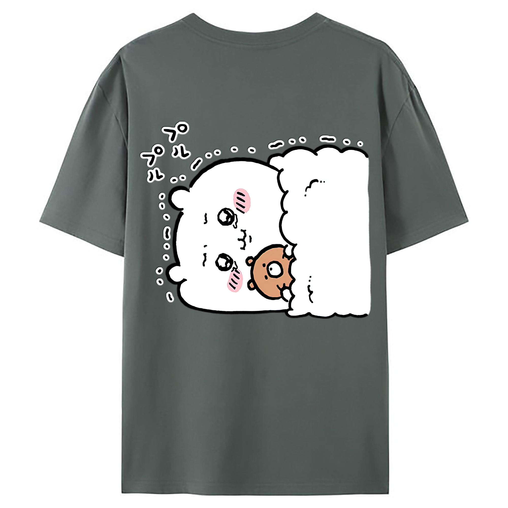 （画像用） ちいかわ ちいかわ Chii-kawa chiikawa 綿100％ メンズ半袖Tシャツ（バックプリント） 通気性